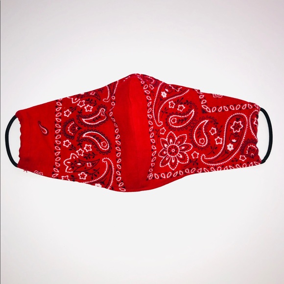 Other - 100% COTTON BANDANA PRINT FACE MASK with pocket